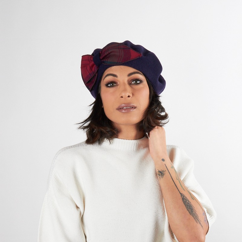 Wool beret hat with bow | Complit