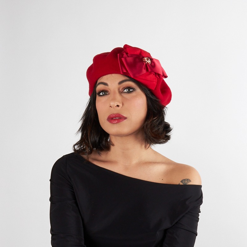 Women's beret hat with bow | Complit