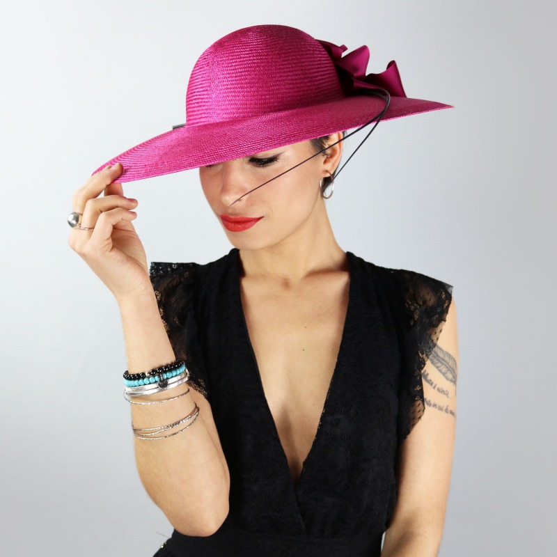 Cappello da cerimonia fucsia con fiocco | Complit