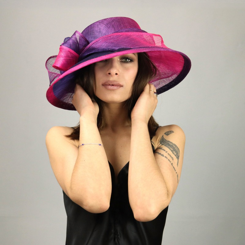 Cappello da cerimonia fucsia elegante - Angie